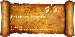 Friebert Henrik névjegykártya